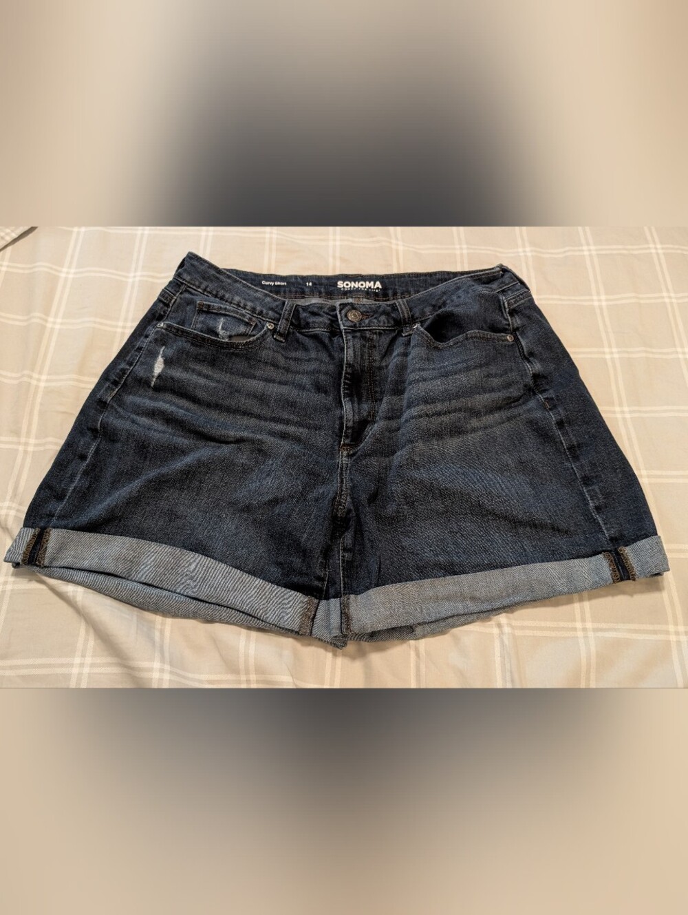 SONOMA Dark Blue Rolled-Hem Jean Shorts